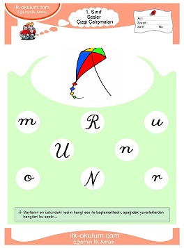 Çocuklar İçin U Sesi Çalışma Sayfaları 